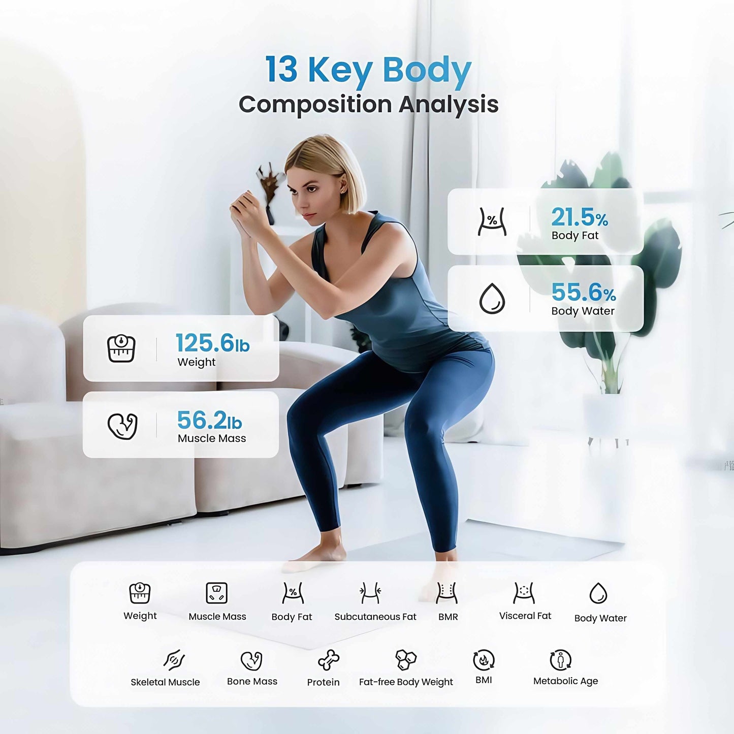✨LAST DAY SALE 50% OFF✨Smart Scale with  Bluetooth Weighting Scale Body Fat Monitor and BMI Calculation