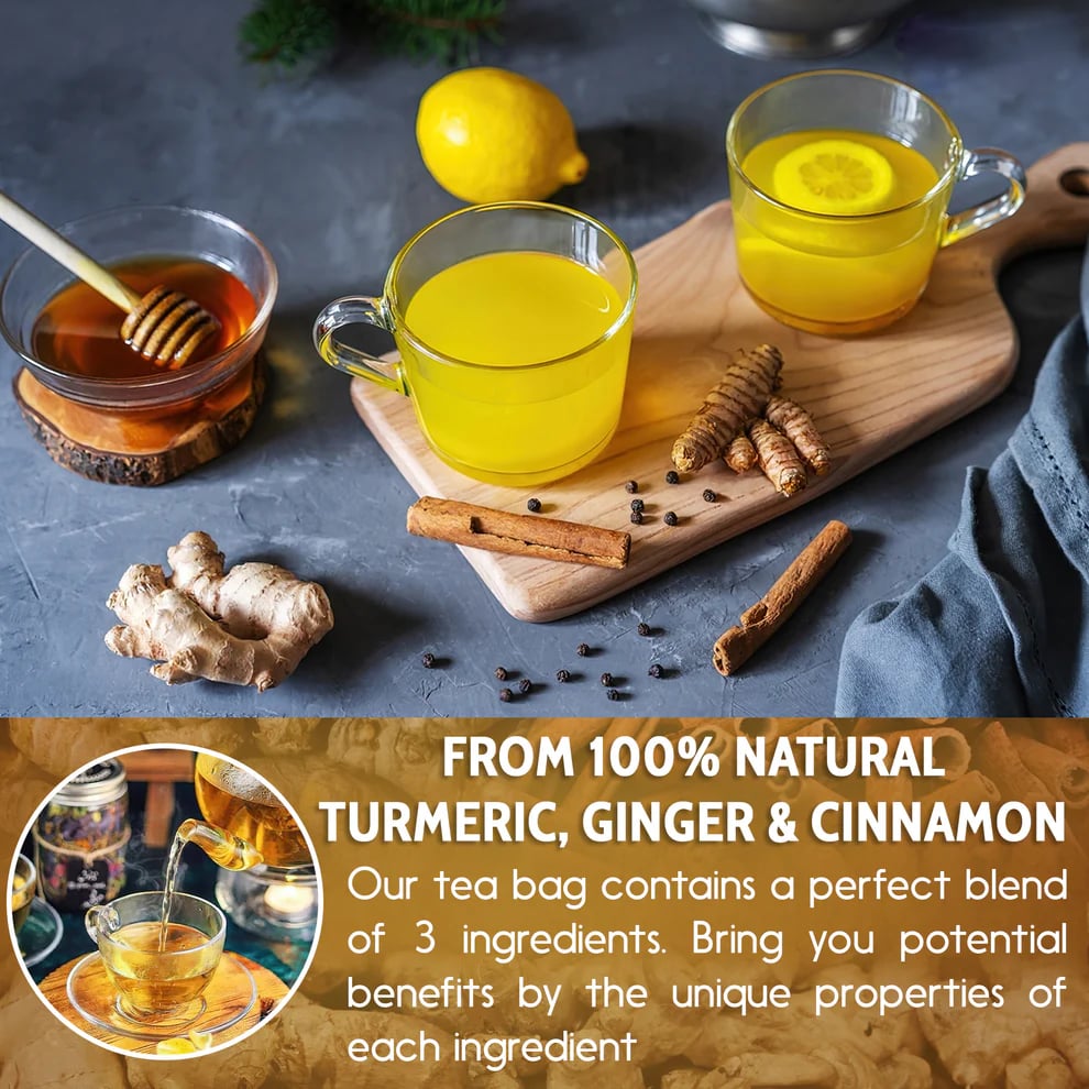 ♨️💯100% Natural Turmeric Ginger Cinnamon Tea