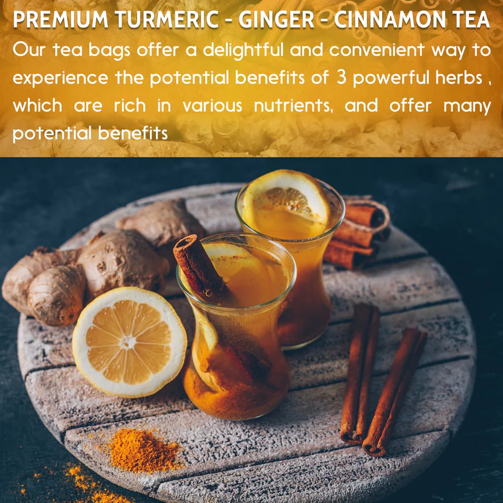 ♨️💯100% Natural Turmeric Ginger Cinnamon Tea