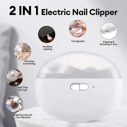 🎁 Hot Sale 50%OFF🔥2 in 1 Automatic Electric Nail Clipper with Polishing