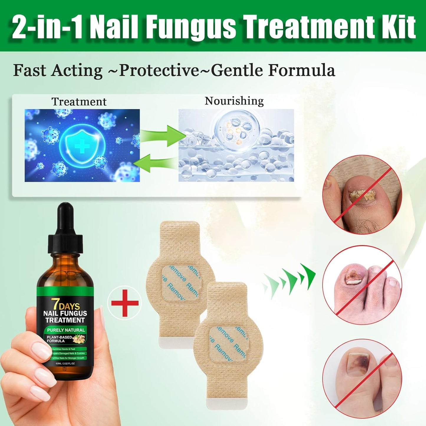 🔥Special offer package-Fungal Nail Patches & Ginger 7 Days Nail Treatment