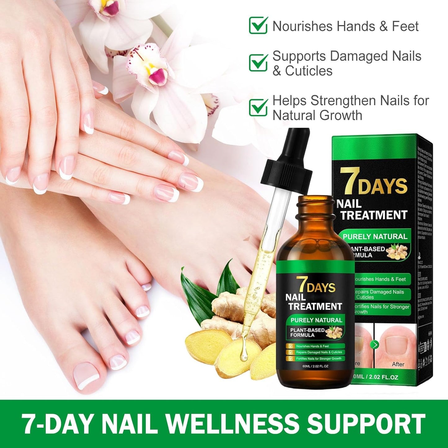 🔥Special offer package-Fungal Nail Patches & Ginger 7 Days Nail Treatment