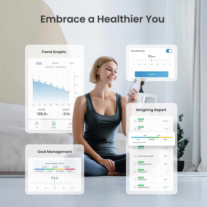 ✨LAST DAY SALE 50% OFF✨Smart Scale with  Bluetooth Weighting Scale Body Fat Monitor and BMI Calculation