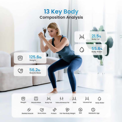 ✨LAST DAY SALE 50% OFF✨Smart Scale with  Bluetooth Weighting Scale Body Fat Monitor and BMI Calculation